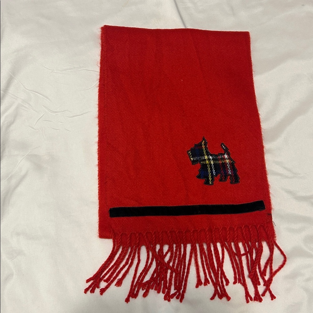 2/$13, 3/$20 James Pringle Weavers red scarf Scottie’s dog
